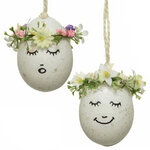 Пасхальные украшения Яйца Spring Easter 6 см, 2 шт, белые, подвеска