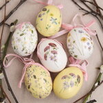 Пасхальные украшения Яйца Floral Easter 6 см, 6 шт, подвеска