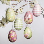 Пасхальные украшения Яйца Flower Easter 12 см, 6 шт, подвеска