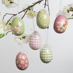 Пасхальные украшения Яйца Flower Easter 8 см, 6 шт, подвеска