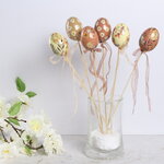 Пасхальные украшения Яйца на палочке Easter Etude 6 см, 6 шт