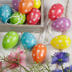 Пасхальные украшения Яйца Easter Сonfetti 6 см, 12 шт, подвеска