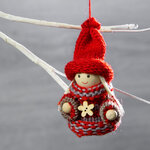 Деревянная ёлочная игрушка Девочка Лоли в красной шапочке 8 см, подвеска
