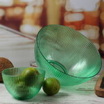 Пластиковый салатник Гранвиль 14*9 см зелёный