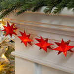 Светодиодная гирлянда Звезда: Red Riegel 1.7 м, 10 теплых белых LED ламп, прозрачный ПВХ, на батарейках, IP20