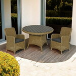 Комплект плетёной мебели Windsor Royal: 2 кресла + 1 столик