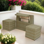 Комплект мебели для балкона из искусственного ротанга Мармарис 180*80*55 см для 2 человек, бежевый