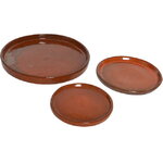 Набор керамических поддонов для кашпо Фэрмонт 25-45 см, терракотовый, 3 шт