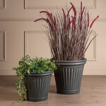 Набор декоративных кашпо Otricoli 31-39 см темно-серый, 2 шт, пластик