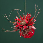 Винтажный елочный шар Girasole Skormus 10 см, красный