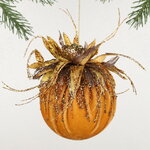Винтажный елочный шар Girasole Skormus 10 см, золотой