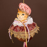 Елочная игрушка Кот Микаэль в шапочке 18 см, подвеска