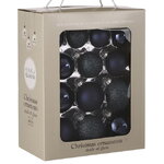 Набор стеклянных шаров Blanchett - Blue Profondo 5-7 см, 26 шт