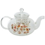 Стеклянный заварочный чайник Flower Dynasty 21 см