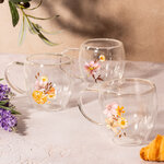 Набор кружек Flower Dynasty 12 см, стекло, 3 шт