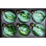 Набор стеклянных шаров Divorze Verde 8 см, 6 шт