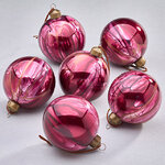Набор стеклянных шаров Divorze Cremisi 8 см, 6 шт
