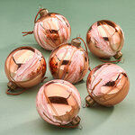 Набор стеклянных шаров Divorze Arancia 8 см, 6 шт