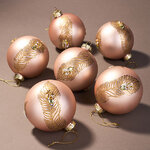 Набор стеклянных шаров Piuma Deoro 8 см, 6 шт