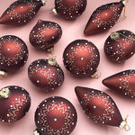 Набор стеклянных елочных игрушек Strassi Dorati 8 см, 12 шт