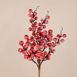 Декоративная ветка с ягодами Твинки 36 см, заснеженная