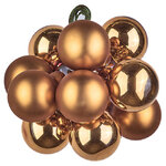 Гроздь стеклянных шаров на проволоке Minolo 2 см бронзовый mix, 10 шт