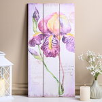 Деревянное панно Прованс - Сумеречный Ирис 60*30 см