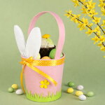 Декоративная корзинка для подарков Сюрприз от Зайки 30 см розовая