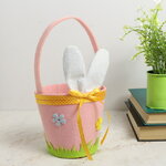 Декоративная корзинка для подарков Сюрприз от Зайки 30 см розовая