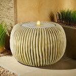 Декоративный фонтан шар Ritteri 56 см кремовый, с LED подсветкой