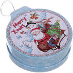 Новогодняя жестяная банка Дед Мороз и Снеговик, 200 мл