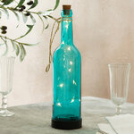 Садовый светильник - бутылка Solar Firefly на солнечной батарее 31 см, 10 теплых белых LED ламп, голубой, IP44