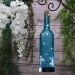 Садовый светильник - бутылка Solar Firefly на солнечной батарее 31 см, 10 теплых белых LED ламп, голубой, IP44