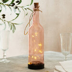 Садовый светильник - бутылка Solar Firefly на солнечной батарее 31 см, 10 теплых белых LED ламп, розовый, IP44