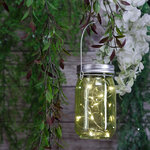 Подвесной солнечный светильник Банка Solar Fairy 14 см, 10 теплых белых LED ламп, оливковый, IP44