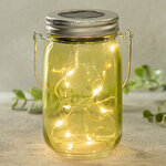 Подвесной солнечный светильник Банка Solar Fairy 14 см, 10 теплых белых LED ламп, желтый, IP44