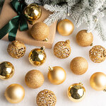 Набор пластиковых шаров Анданте 6 см золотой, 16 шт