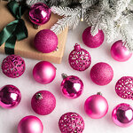 Набор пластиковых шаров Анданте 6 см розовая азалия, 16 шт