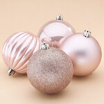 Набор пластиковых шаров Блеск 10 см розовый бутон, 4 шт