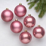 Набор пластиковых шаров Розовый Бархат 8 см, 6 шт, mix