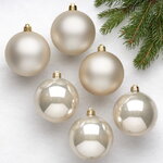Набор пластиковых шаров Перламутр 8 см, 6 шт, mix