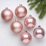 Набор пластиковых шаров Розовый Бутон 8 см, 6 шт, mix