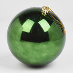 Пластиковый шар 14 см зеленый бархат глянцевый