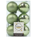 Набор пластиковых шаров Зеленый чай 6 см, 12 шт, mix