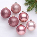 Набор пластиковых шаров Celebration 8 см розовый, 6 шт