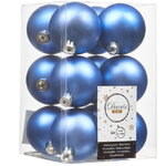 Набор пластиковых матовых шаров 6 см синий королевский, 12 шт