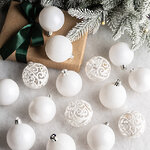 Набор пластиковых шаров Анданте 6 см белый, 16 шт