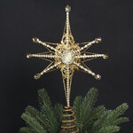 Верхушка на ёлку Звезда Лапландии 34 см, золотая