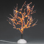 Статуэтка Заледеневшее дерево с лампочками, прозрачные огни, 23 см, подсветка, батарейки