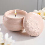 Ароматическая свеча Barnsley Cotton 9 см пудровая